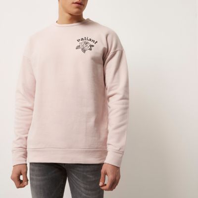 Pink back print sweatshirt